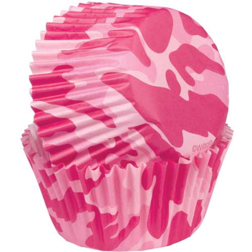 Pink Camo Cupcake Papers - Click Image to Close